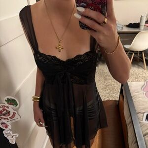 Victoria’s Secret Vintage Gold Tag Black Slip Dress